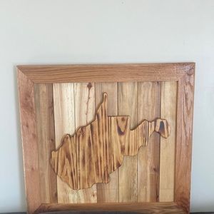 Homemade Wooden WV Wood Art